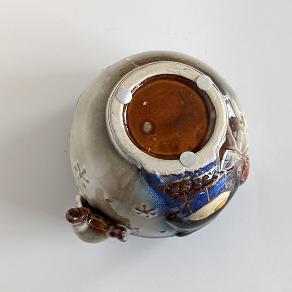 Snowman Ceramic Bowl with Adorable Snowman on Rim. Winter and Christmas - Picture 4 of 5